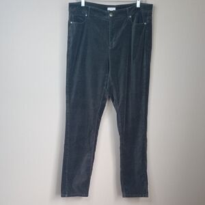 J. Jill Cotton Gray Velvet Slim Jeans Pants Size 14 Tall